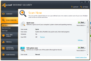 cara membuat jadwal scan virus otomatis di Avast Interent Security 7