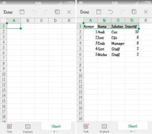 cara membuat dokumen excel di smartphone android