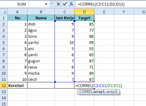 cara menghitung korelasi menggunakan excel 2010_2