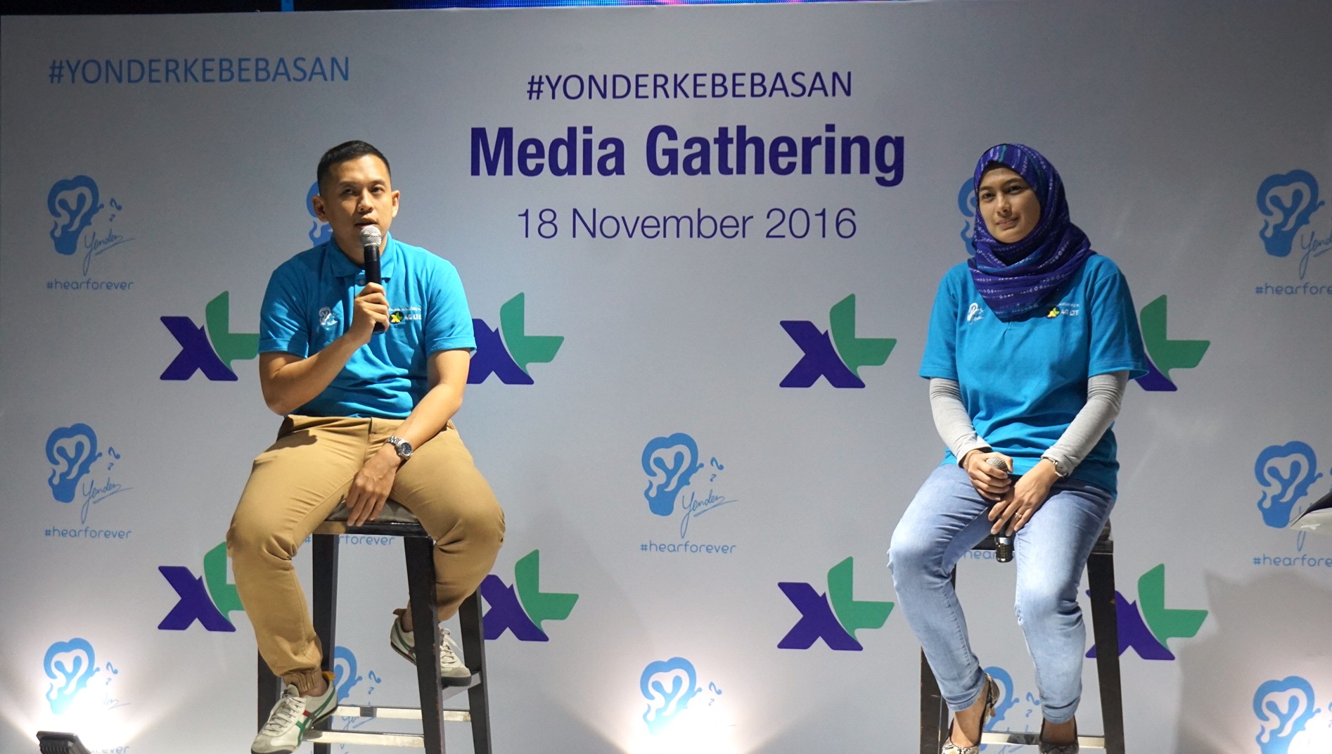 Country Manager Yonder Music Zico Kemala Batin dan Head of OTT XL Axiata Diana Sulaiman di sebuah event. Yonder gagal memperpanjang kerja sama dengan XL Axiata / DailySocial