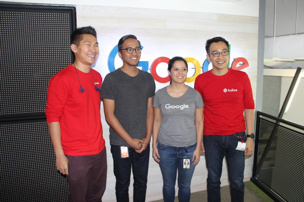 Andy Fajar Handika dan Casper Sermsuksan (Kulina), Erica Hanson (Google), Yohan Totting (perwakilan mentor) / Google