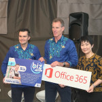 Kirill Mankovski, Allan Bonke (XL Axiata), and Mulia Dewi Karnadi (Microsoft Indonesia) / XL Axiata