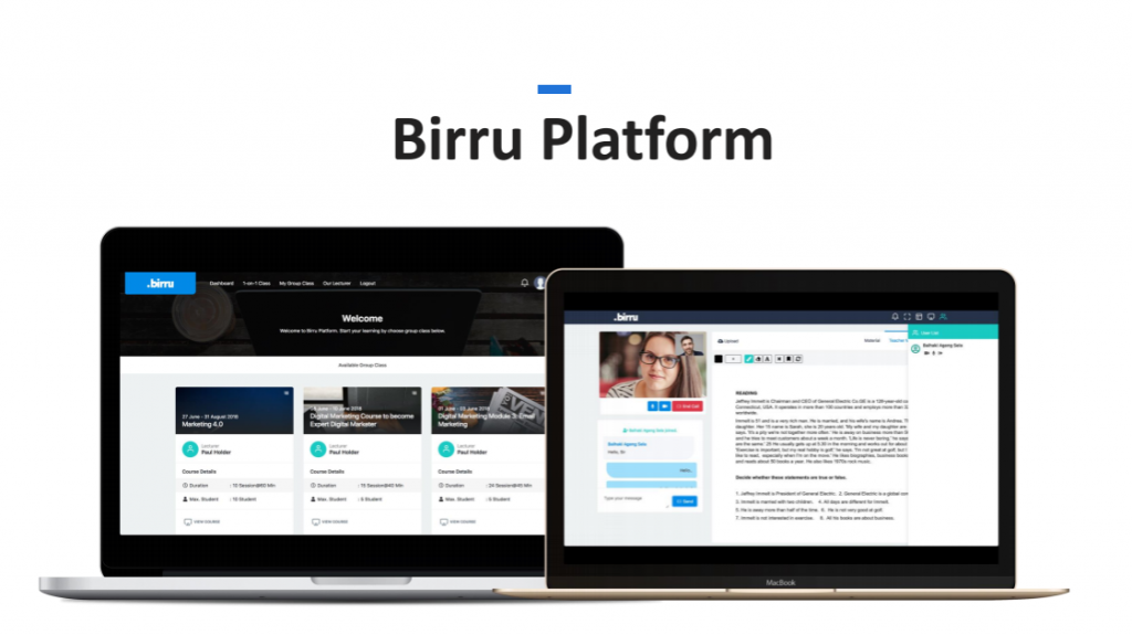 Platform video meeting Birru.id memudahkan karyawan menggelar meeting, didukung perangkat screen sharing dan whiteboard tools agar lebih interaktif