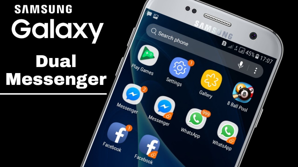 Ilustrasi Fitur Dual Messenger di Samsung Galaxy A7