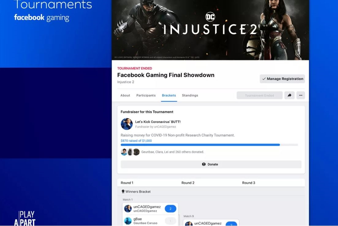 Facebook gaming Tournaments