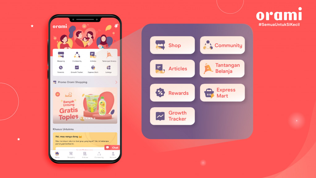 Orami, platform parenting yang dikenal lewat e-commerce produk Ibu & Bayi, layanan konten, dan komunitas parenting, perkenalkan logo dan tampilan aplikasi yang terbaru