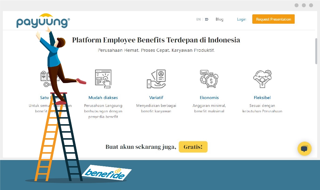 Perusahaan SaaS Fast8, induk dari Gadjian dan Hadirr, melakukan rebranding untuk platfrom employee benefits Benefide menjadi Payuung