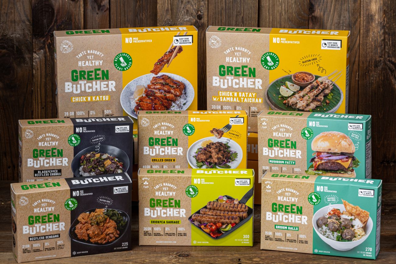 Green Butcher brand khusus di bawah yang Burgreens khusus menangani distribusi daging nabati sebagai alternatif daging sapi dan ayam untuk konsumen vegan