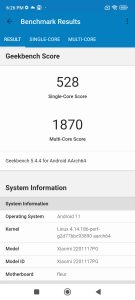 Geekbench Poco M4 Pro