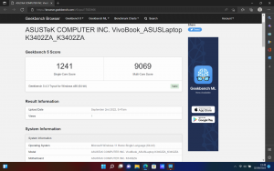 Geekbench ASUS Vivobook S 14 OLED