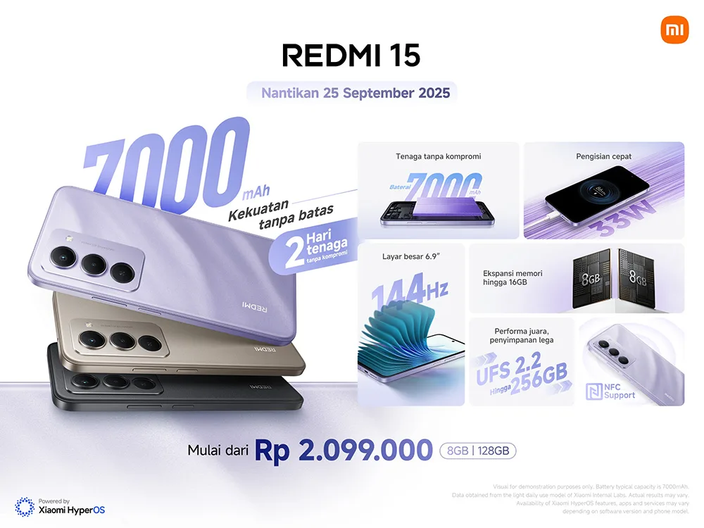 Spesifikasi Utama Xiaomi Redmi 15