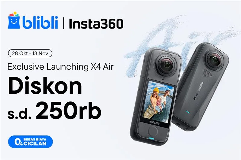 Insta360 X4 Air Hadir Eksklusif di Blibli, Mulai Rp7.180.000 Gratis 12 Bulan Perlindungan Lengkap